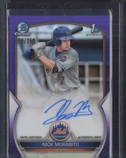 2023 Bowman Chrome Purple Refractor Nick Morabito 80/250 Auto RC Rookie 