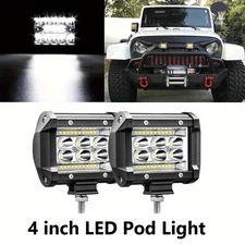 2PCS 4inch LED Work Spot  Flood Pods Light Bar Offroad ATV SUV Driving Fog Lamp