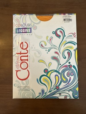 CONTE Leggings Footless Nylon Leggins ORANGE Elegant  European Size 3