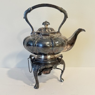 シルバープレートティーポット　刻印あり　Sheffield　England Vintage Sheffield England Silverplate Tilting Teapot Spirits