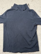 Spanx Air Essentials Mock Neck Pullover Sweatshirt Medium Black