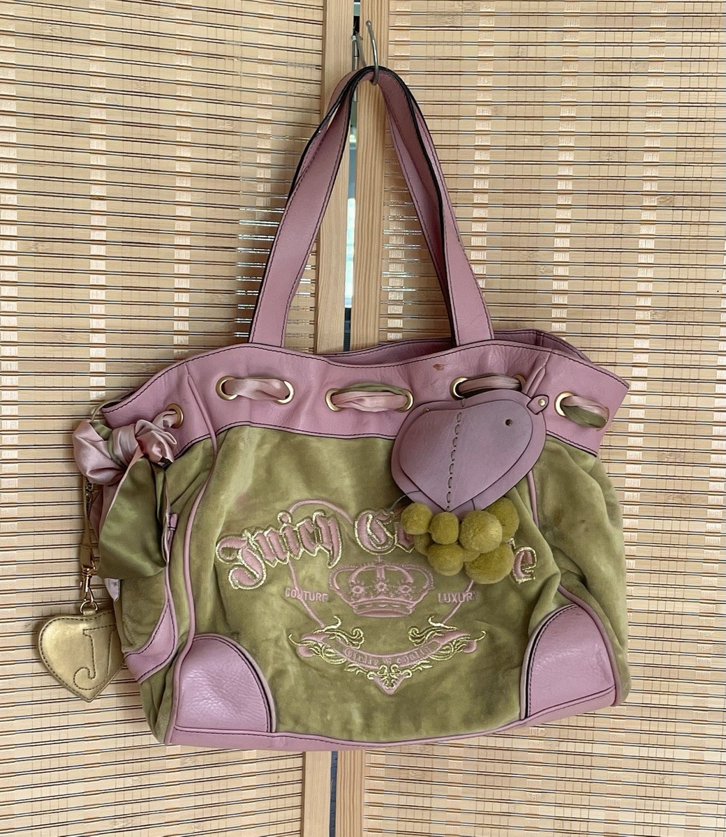 VTG Juicy Couture Daydreamer Velour Pink Green Y2K Pom Pom  display picture 1