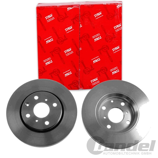 2X Trw Bremsscheiben 247Mm BelÜFtet Vorne Passend FÜR CitroËN C1 Peugeot 107-image