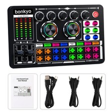 Professional Audio Mixer, F999 Live Sound Card With Dj Mixer For Streaming/Po...