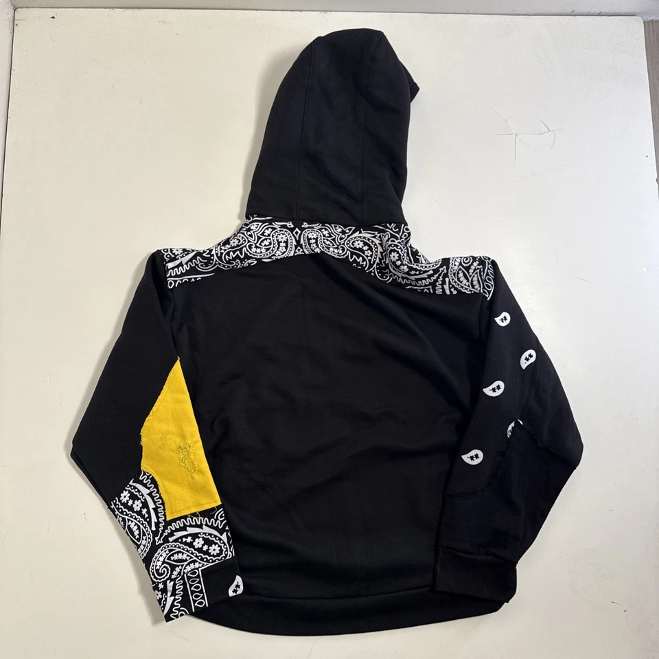 Jordan Craig Sudadera con Capucha Para Hombres 3XL Patchwork Paisley Pullover Negro Foto 2 de 4