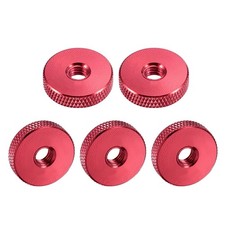M6x20mmx5mm Flat Knurled Nut Thumb Nuts Adjusting Aluminum Alloy Red 5Pcs