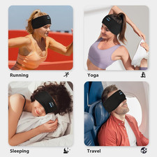 2-Pack Adjustable Headphones Bluetooth Sleep Headband Mic Thin Speakers Men Yoga