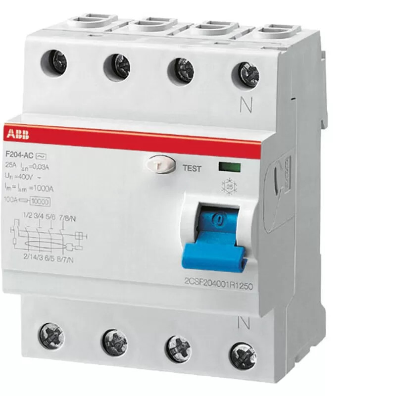 Abb f427838 f204 a 40a 300ma 0,3a interruttore differenziale  puro 4p