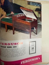 FERGUSON MODEL 3324 MINIGRAM 1964/65 DATA SHEET VINTAGE