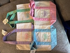 Trader Joe's Mini Canvas Tote Bag Set of 4 - Pastel Color
