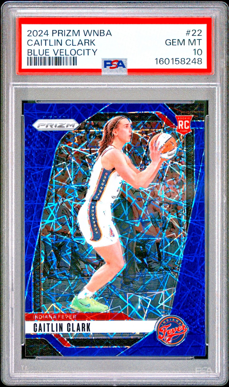 2024 Panini Prizm PSA 10 Blue Velocity RC Caitlin Clark Rookie Gem Mint WNBA view 1