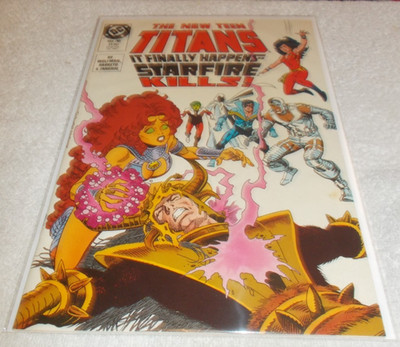 THE NEW TEEN TITANS # 36 DC COMICS G/VG 1987 (STARFIRE KILLS!)