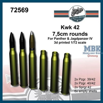 FC MODEL TREND FCMT72569 7,5cm rounds for Kwk42, Panther and Jpz IV (1:72)
