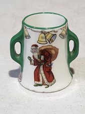 Antique Royal Doulton Series Ware Father Christmas Miniature 2 HANDLE VASE