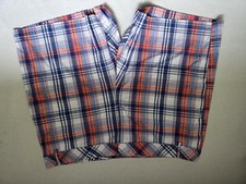Izod Shorts Boys 14 Red Blue White Plaid Flat Front Cotton Preppy Summer Youth