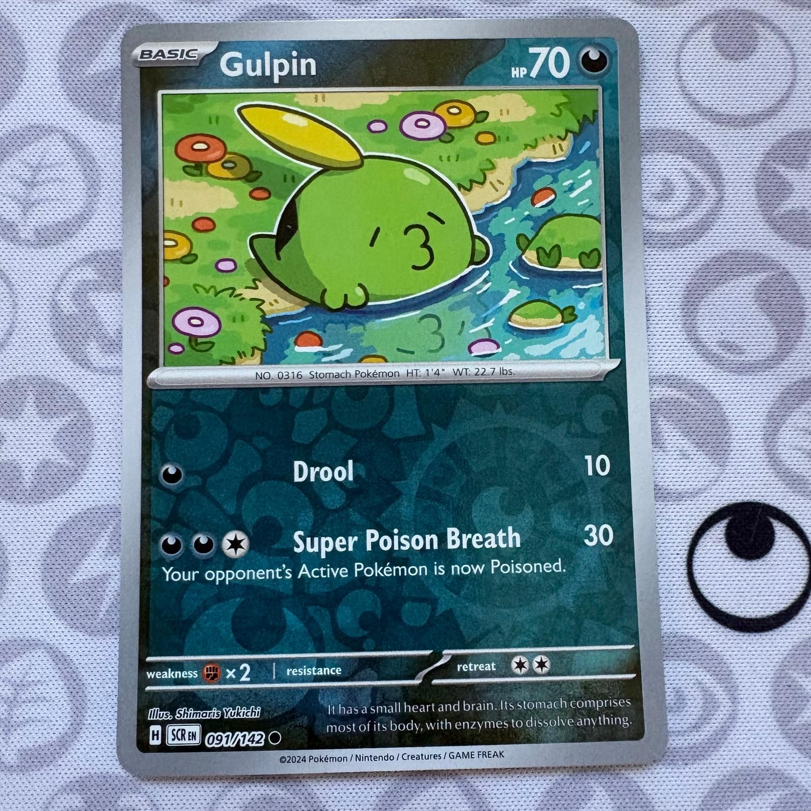 Gulpin 91/142 Common Stellar Crown Pokemon Reverse Holo Near Mint