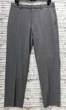Uniqlo Smart Ankle Pants Trousers Mens M (30-33) Stretch Glen Plaid Gray