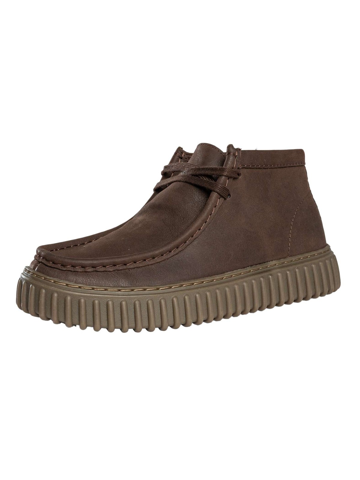 Clarks Torhill Hi Leather Shoes, Dark Brown - 8.5 UK