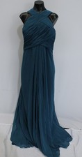 Azazie Women's Kaleigh A-Line Pleated Chiffon Dress AP2 Ink Blue Size: A28 NWT