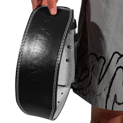 New Gymskop Black Leather Weight Lifting Belt Size XL 39- 44  Inch Waist