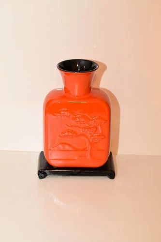 Frankoma pottery vase V14 with base signed Joniece Frank 2583