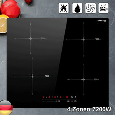 GASLAND Induktionskochfeld einbaufähig Autark 60 cm 7,2 kW 4 Herdplatten Booster