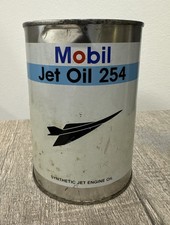 Mobil Jet Oil 254 Synthetic Jet Engine Oil Empty Can Oil Gas Advertising Vintage