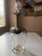 Antique Glass and Silver Decanter  