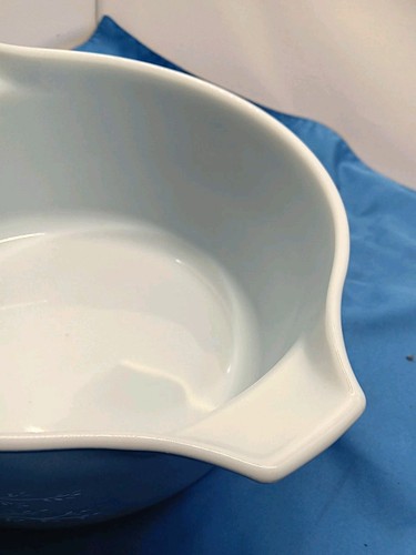 VINTAGE Pyrex COLONIAL MIST Blue White Flowers 475-B Casserole Dish - Picture 4 of 9