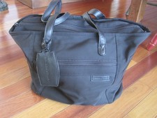 Briggs  Riley Black Travel Tote Bag 255-4 Ballistic Nylon Business Tote Bag