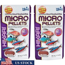 Premium Tropical Fish Food 2 Pack Micro Pellets Immune Support Color Enhancer US