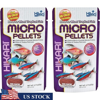 Premium Tropical Fish Food 2 Pack Micro Pellets Immune Support Color Enhancer US