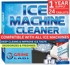 Ice Machine Cleaner Tablets Descaler   24 Pack 1 Year Supply   Nickel-Safe, Re