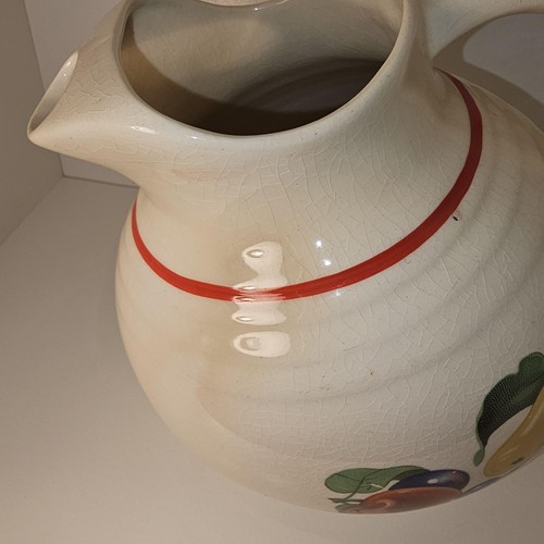Vintage Cronin Pitcher | Tea-Stained Fruit Motif, Cottagecore Nonna core Vase - Foto 7 di 12