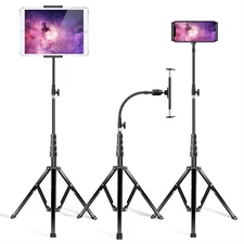 Metal iPad Tripod Stand & Adjustable 72’’ Gooseneck Tablet Floor Stand Holder...