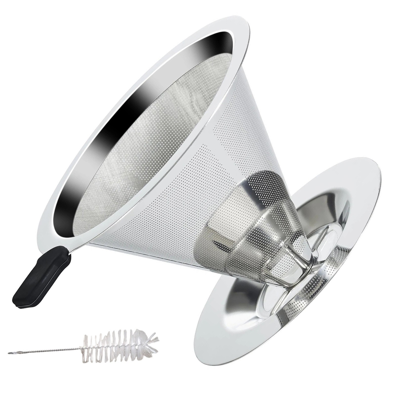 Stainless Steel Dripper With Cleaning Brush Camping
