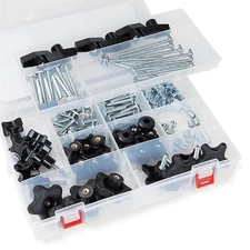 POWERTEC 71127 Jig and Fixture T-Track Hardware Kit w/Knobs and 1/4-20 Threads