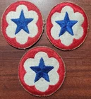 THREE- US Army Service Forces WWII Uniform Shoulder Patch Vintage WW2 Military