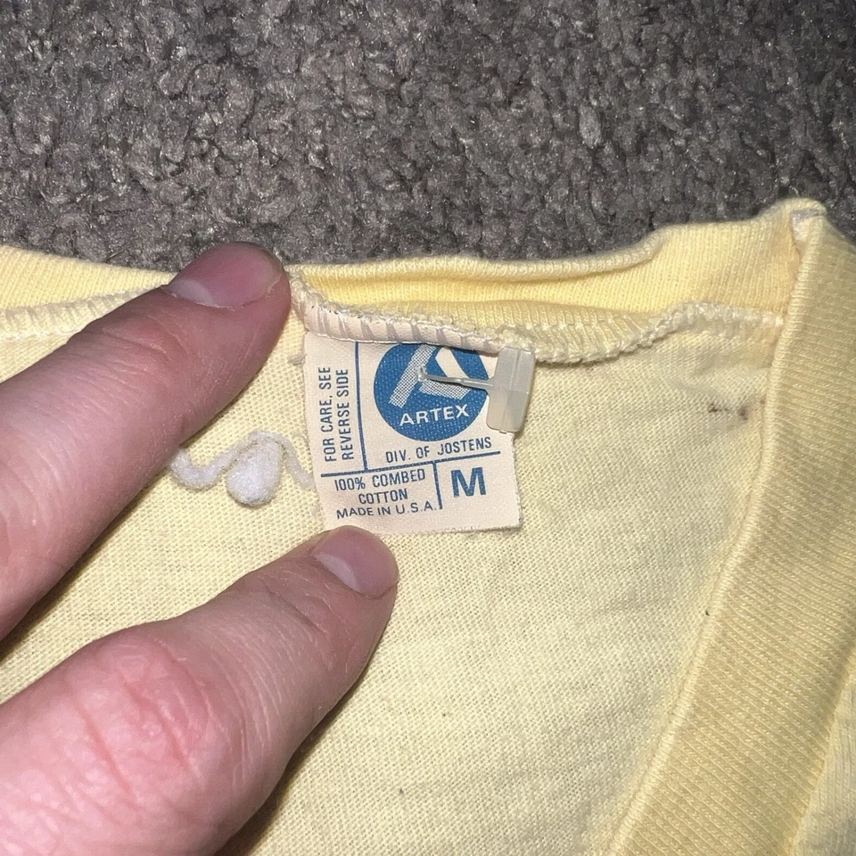 Camiseta De Colección 1958 Snoopy Woodstock Peanuts Raglán Mujer Amarillo Artex EE. UU. Foto 3 de 4