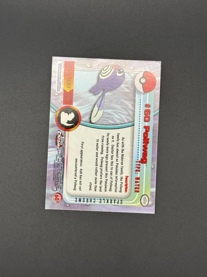 Pokemon Topps Chrome Sparkle Poliwag NEAR MINT Gradeable - Image 2 of 4