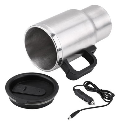 Heated Car Cup 12V 450ml Electric Travel Mug Stainless Steel with 12V Power Cord