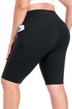 Plus Size Biker Shorts for Women with Pockets, Tummy Control Spandex Athletic...