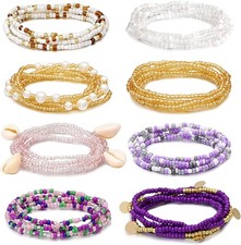 RLMOON 24-50 Inch Waist Beads for Women African Waist Belly Beads Plus Size Laye