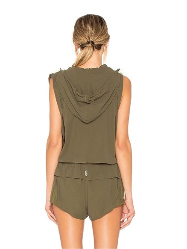 FP Movement by Free People Olive Going For A Runsie Hooded Romper ๐๐SIZE M - Afbeelding 7 van 8