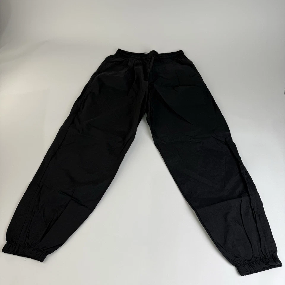 Nike Vintage Black Track pants 80s-90s Style, Size L Made in Thailand SWISHY YKK - Image 3 of 4