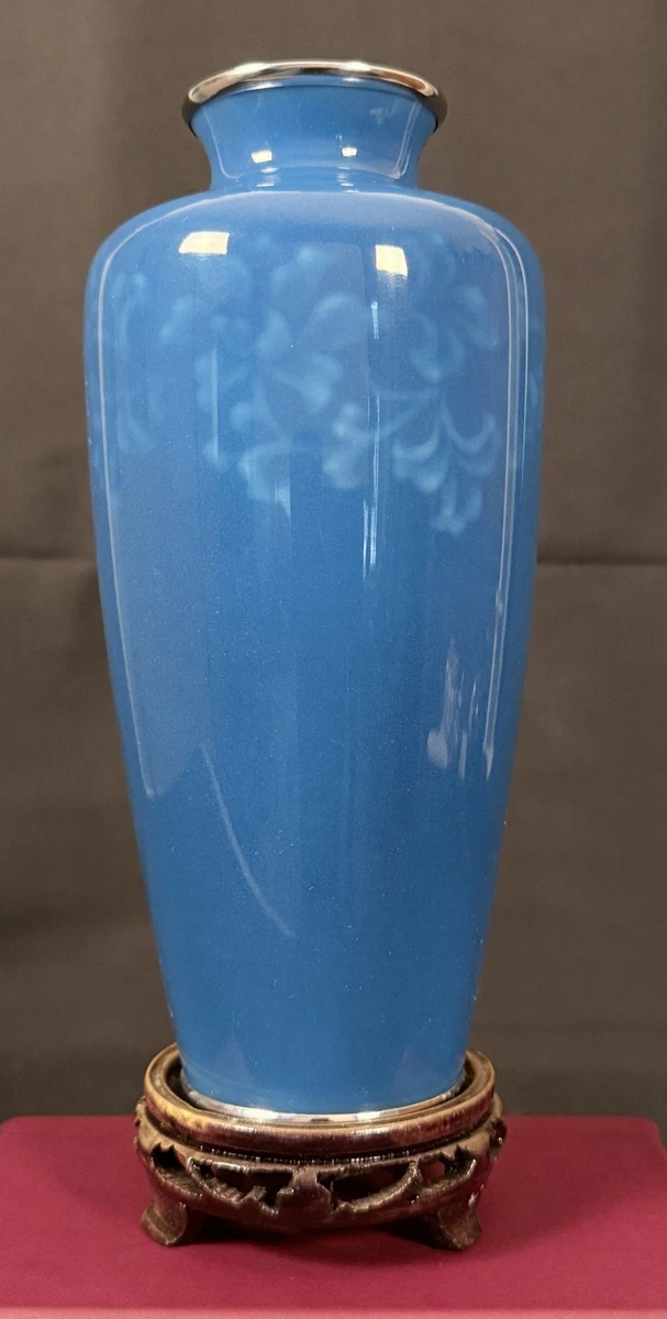 蓝色日本古董花瓶| eBay