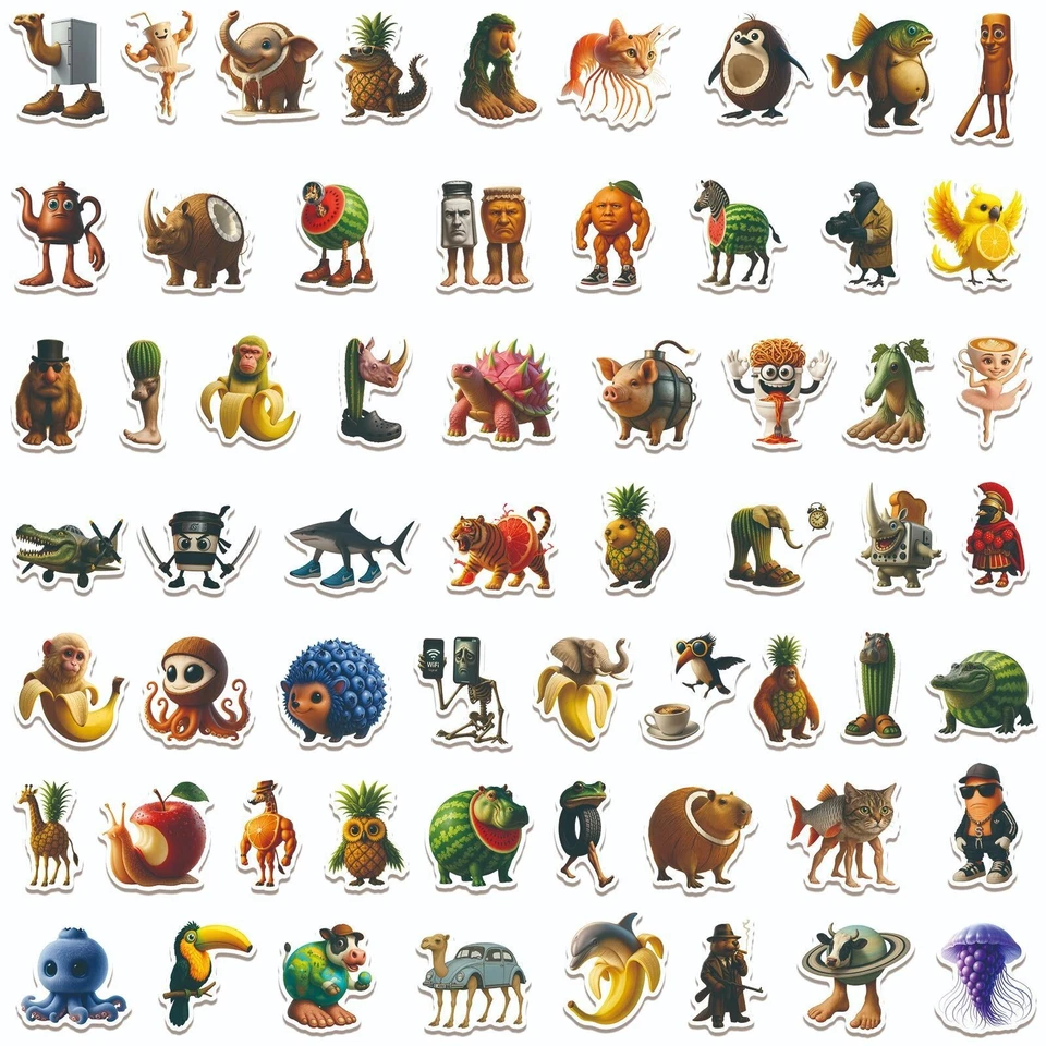 Karton Italienisch Brainrot Aufkleber Laptop Tasse Wasserdicht Zum Selbermachen Graffiti Abziehbilder 50 Stck. - Bild 3 von 4