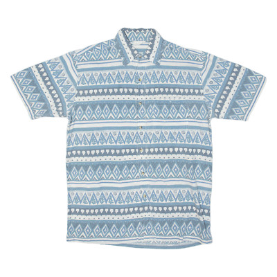 Herren Hemd Blau Fair Isle L