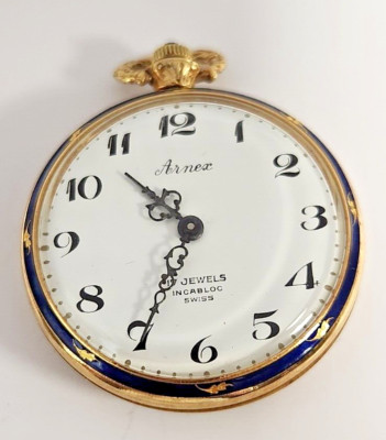 Rare Vintage ARNEX Incabloc 17 Jewels 18k gold pendant  watch
