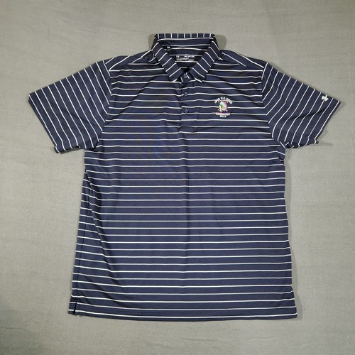 Under Armour Shirt Mens 2XL Heat Gear Blue US Open Shinnecock Hills Golf Polo